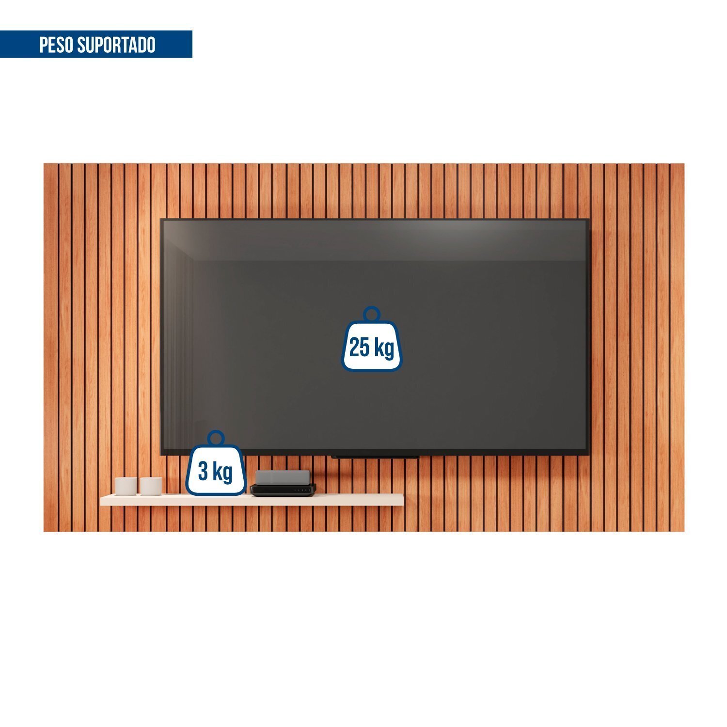 Painel para Tv até 70 Polegadas Frisos Decorativos Valença - 6