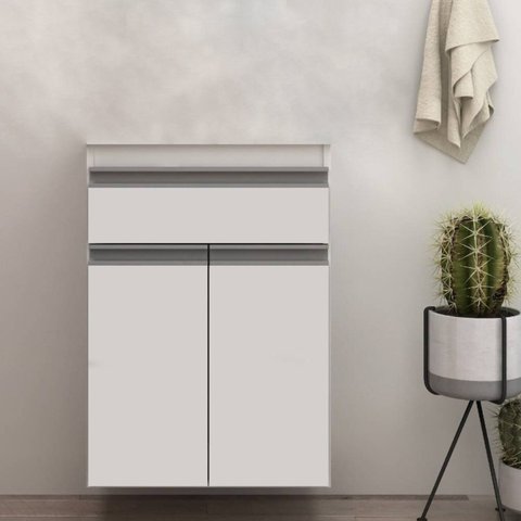 Gabinete de Banheiro 50cm sem Cuba/Lavatório Ref 501 Branco