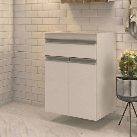 Gabinete de Banheiro 50cm sem Cuba/Lavatório Ref 501 Branco