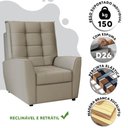 Ver imagem 4 de Poltrona do Papai Reclinável Bege Suede Parma Shop Jm