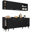 Ver imagem 2 de Armário de Cozinha Cp13 e Tampo 178cm Pérola M24 Preto - Mpozenato