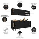 Ver imagem 3 de Armário de Cozinha Cp13 e Tampo 178cm Pérola M24 Preto - Mpozenato