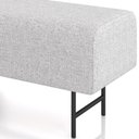 Ver imagem 2 de Puff Recamier Decorativo com Pés Industrial 140cm Novara P05 Linho Cinza Claro
