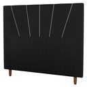 Ver imagem 1 de Cabeceira Cama Box Casal King Size Dallas 195cm Suede Preto - Desk Design