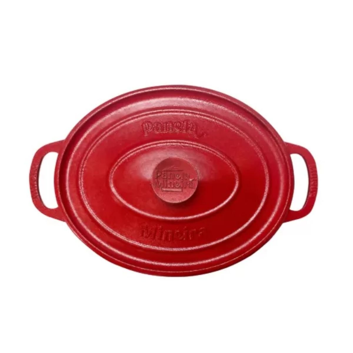 Caçarola Oval 260X200x150mm 3,5L Vermelha Com Tampa Panela Mineira - 2