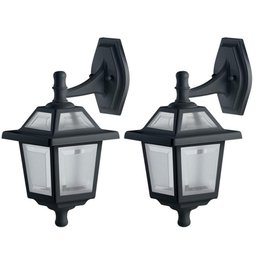 Kit 2 Arandelas Luminárias de Parede Muro Pretas Clássicas Externas Colonial Vintage Retro - 1