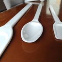 Ver imagem 3 de 12 Colheres para Cozinha Industrial 59cm Plásticas Brancas Mexer Alimentos Restaurantes