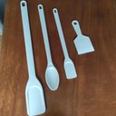 Ver imagem 5 de 12 Colheres para Cozinha Industrial 59cm Plásticas Brancas Mexer Alimentos Restaurantes