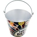 Ver imagem 1 de Kit 2 Baldes de Gelo para Cerveja Estampado em Metal Galvanizado 4,8 Litros