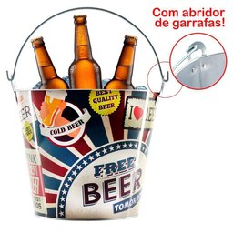 Kit 2 Baldes de Gelo para Cerveja Estampado em Metal Galvanizado 4,8 Litros - 2