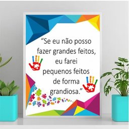 Quadro Autismo Feitos Grandiosos 45x34cm:Madeira preta - 2
