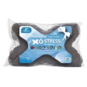Travesseiro Xô Stress fibra grafite 70x50x18cm Fibrasca