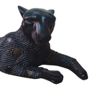 Ver imagem 2 de Escultura Pantera Negra Felina em Gesso Decorativa (34x14cm):pantera Negra