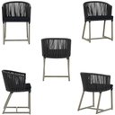 Ver imagem 5 de Mesa com 4 Cadeiras de Jantar Roma 100cm e Noronha em Aluminío Fendi Corda Nautica Estofado 12 Trama