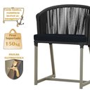 Ver imagem 4 de Mesa com 4 Cadeiras de Jantar Roma 100cm e Noronha em Aluminío Fendi Corda Nautica Estofado 12 Trama