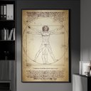 Ver imagem 2 de Quadro Decorativo 1 Tela Artista Leonardo da Vinci o Homem Vitruviano