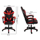 Ver imagem 5 de Cadeira Gamer Escritório Reclinável Ergonômica Giratória com Rodinhas X-on - Vermelha