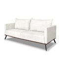 Ver imagem 5 de Sofá Living 2 Lugares com Pés de Ferro Almofadas Soltas 180cm Saiph Bouclê Off White G63 - Gran Belo