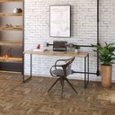 Ver imagem 3 de Kit Escritório Estante Areta 4 Prateleiras Mesa Industrial Aspen 150cm C01 Carvalho - Lyam Decor
