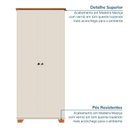 Ver imagem 4 de Armário Multiuso Pés e Tampo em Madeira Maciça Ananda CabeCasa MadeiraOriginals Off White/Mel 100% MDF