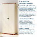 Ver mais imagens de Armário Multiuso Pés e Tampo em Madeira Maciça Ananda CabeCasa MadeiraOriginals Off White/Mel 100% MDF