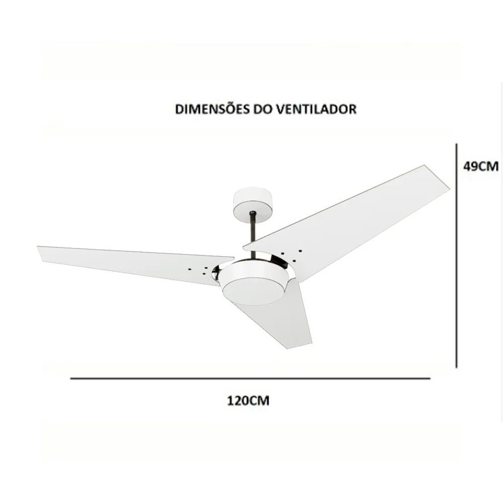 Ventilador de Teto Com Controle Remoto Natuvent Callis Led 3 Pás Madeira Teca 3000k Branco Quente - 7