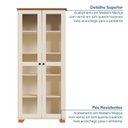Ver imagem 4 de Estante Livreiro Pés e Tampo em Madeira Maciça Porta Vidro Ananda CabeCasa MadeiraOriginals Off White 100% MDF