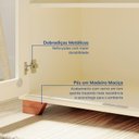 Ver imagem 6 de Estante Livreiro Pés e Tampo em Madeira Maciça Porta Vidro Ananda CabeCasa MadeiraOriginals Off White 100% MDF