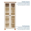 Ver imagem 4 de Estante Livreiro Pés e Tampo em Madeira Maciça Porta Vidro Ananda CabeCasa MadeiraOriginals