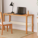 Ver imagem 1 de Escrivaninha Mesa Escritório em Ananda 120cm MDF CabeCasa MadeiraOriginals Off-White e Mel Marrom