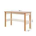 Ver imagem 3 de Escrivaninha Mesa Escritório em Ananda 120cm MDF CabeCasa MadeiraOriginals Off-White e Mel Marrom