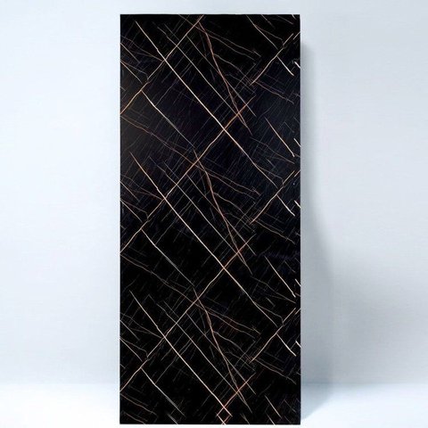 Placa Vinílica Marmorizada 3mm Nero D'Oro 2,75x1,20m (3,30m²/Placa) Preto Graddus