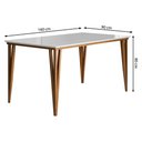 Ver imagem 3 de Mesa de Jantar com Vidro 6 Lugares Multimóveis Cr50251 Imbuia/off White