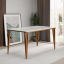Ver imagem 1 de Mesa de Jantar com Vidro 6 Lugares Multimóveis Cr50251 Imbuia/off White