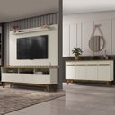 Ver imagem 1 de Sala de Estar Completa para Tv até 65 Polegadas Elegant Cinamomo/off White - Bechara