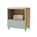Ver imagem 2 de Balcão para Forno e Micro-Ondas Marquesa 1 Gaveta 100% MDF Marrom/Verde - Nesher