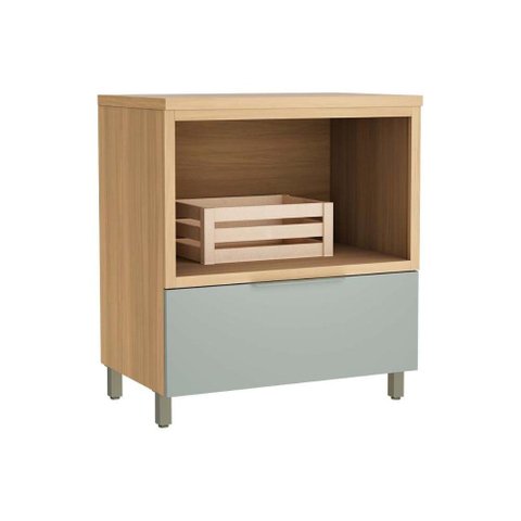 Balcão de Cozinha Modular Marquesa Forno 1 Gaveta C/ Tampo 80cm Nature/verde - Nesher