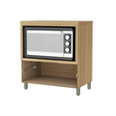 Ver imagem 3 de Balcão para Forno e Micro-Ondas Marquesa 1 Gaveta 100% MDF Marrom/Verde - Nesher