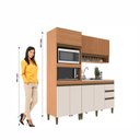 Ver imagem 5 de Cozinha Compacta Modulada 3 Peças com Torre Quente e Aéreo Ripado Cecília Marrom/Freijó/Off White