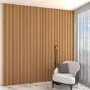 Ver imagem 1 de Painel para Tv 100% Mdf Ripado Decoração Freijó - Panorama Móveis