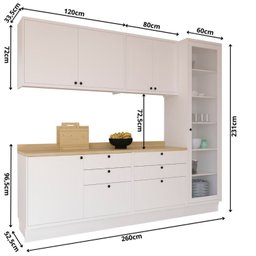 Cozinha Compacta 5 Peças 6 Portas 6 Gavetas Sevilha - 3