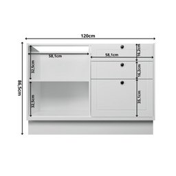 Cozinha Compacta 5 Peças 2 Balcões com Tampo 2 Armários Aéreos e Cristaleira em MDF Sevilha Branco/Carvalho - 11