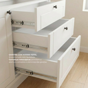 Ver imagem 7 de Cozinha Compacta Modulada 5 Peças 2 Balcões com Tampo 2 Armários Aéreos e Cristaleira em MDF Sevilha Branco/Carvalho