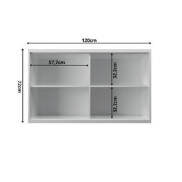 Cozinha Compacta 5 Peças 2 Balcões com Tampo 2 Armários Aéreos e Cristaleira em MDF Sevilha Branco/Carvalho - 15