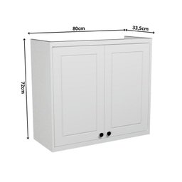 Cozinha Compacta 5 Peças 2 Balcões com Tampo 2 Armários Aéreos e Cristaleira em MDF Sevilha Branco/Carvalho - 16