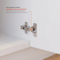 Cozinha Compacta 5 Peças 2 Balcões com Tampo 2 Armários Aéreos e Cristaleira em MDF Sevilha Branco/Carvalho - 9