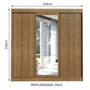 Ver imagem 3 de Guarda-Roupa Casal Madesa Istambul 3 Portas de Correr com Espelho 3 Gavetas Rustic Cor:Rustic