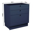 Ver imagem 7 de Cozinha Compacta Modulada 5 Peças 6 Portas 6 Gavetas Sevilha Azul/Cinza