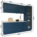 Ver imagem 4 de Cozinha Compacta Modulada 5 Peças 6 Portas 6 Gavetas Sevilha Azul/Cinza