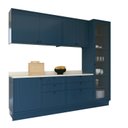 Ver imagem 3 de Cozinha Compacta Modulada 5 Peças 6 Portas 6 Gavetas Sevilha Azul/Cinza